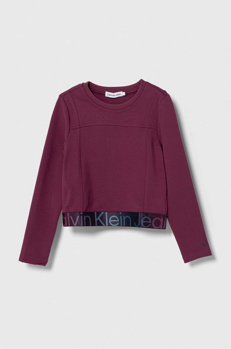 Calvin Klein Jeans longsleeve dziecięcy kolor fioletowy