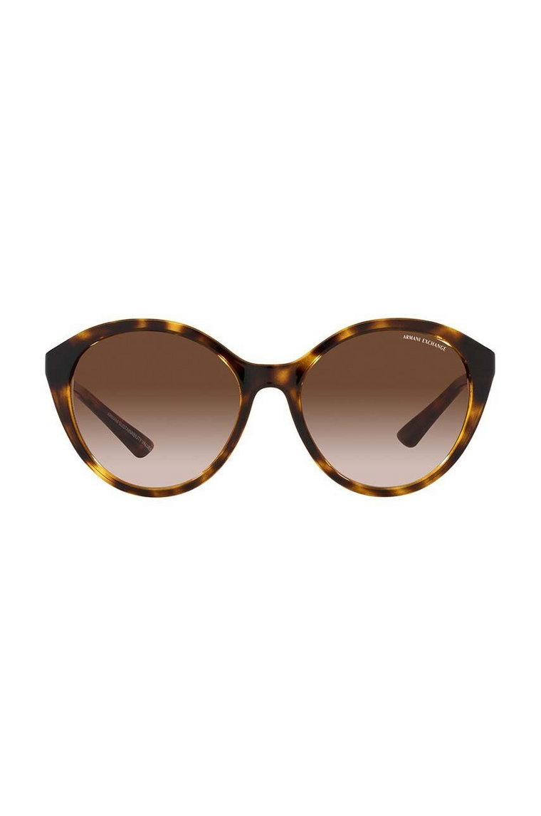 Armani Exchange okulary przeciwsłoneczne damskie kolor brązowy 0AX4134S