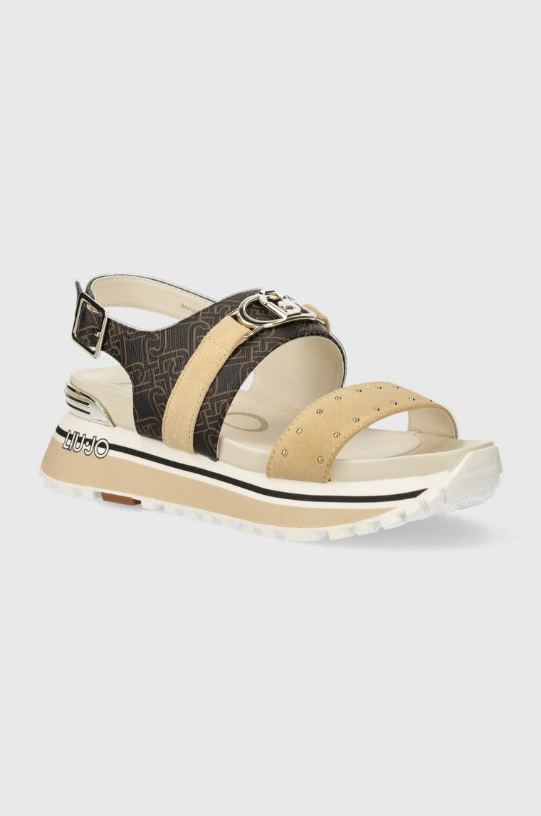 Liu Jo sandały LIU JO MAXI WONDER SANDAL 27 damskie kolor brązowy na platformie BA4107EX171S3230