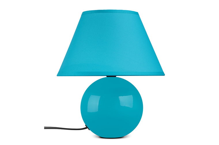 Lampa stołowa HULAR turkusowy, Ø22, h27, ceramika/tkanina