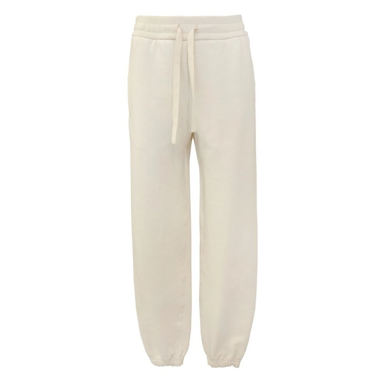 Wygodne i stylowe spodnie do biegania w naturalnej bieli Jil Sander