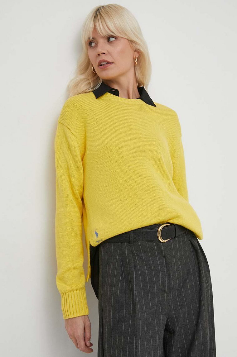 Polo Ralph Lauren sweter bawełniany kolor żółty lekki