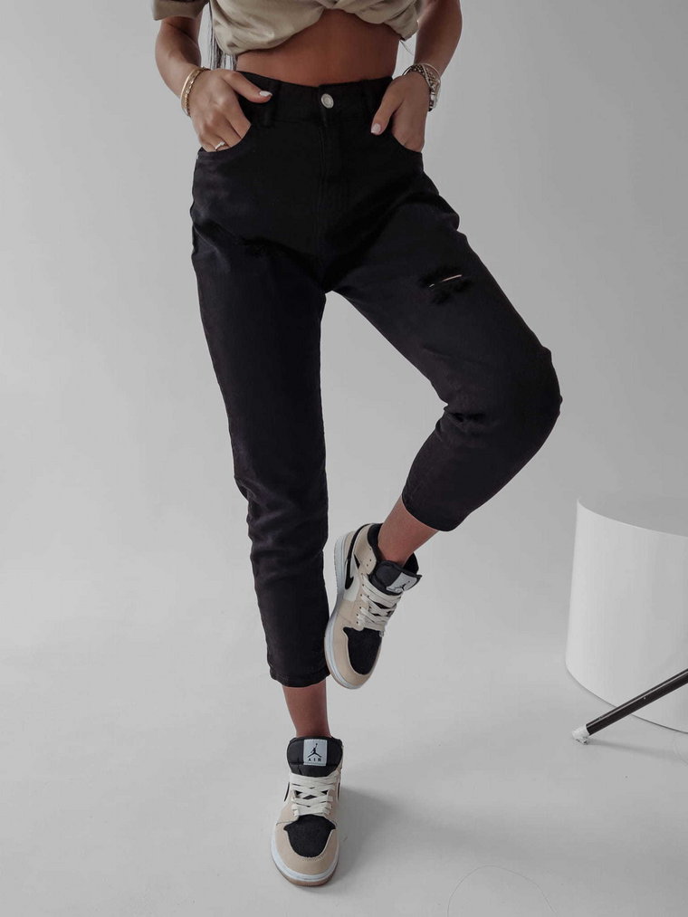 Spodnie jeansowe damskie OLAVOGA RUBIS czarne