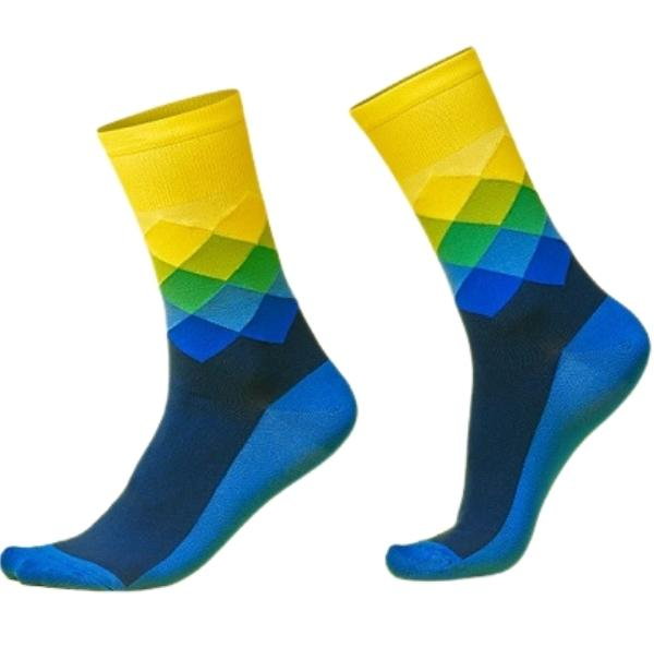 Zaawansowane skarpetki sportowe, Rombi Multicolor, produkt włoski Luigi di Focenza Socks