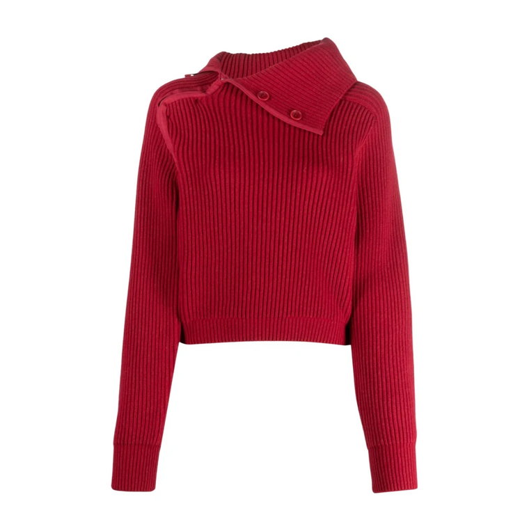 Czerwony Sweter z Okrągłym Dekoltem dla Kobiet Jacquemus