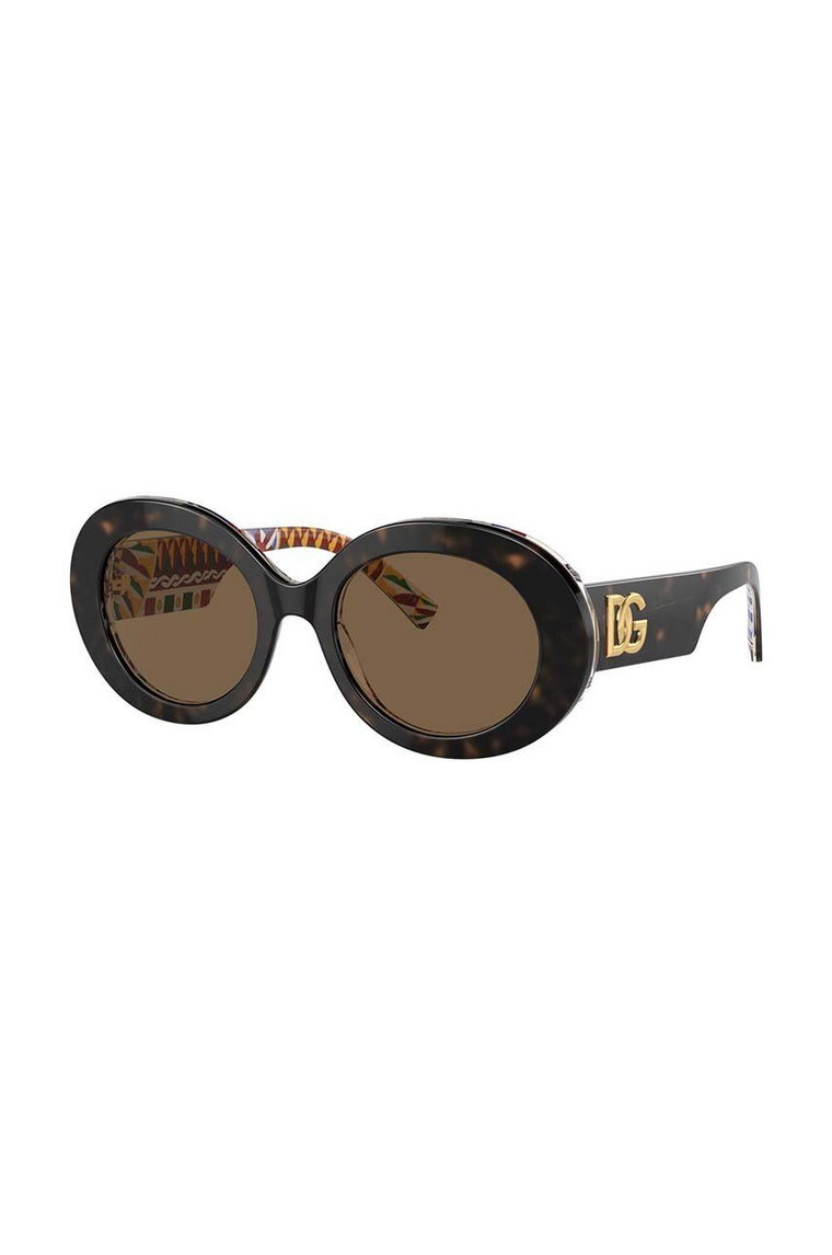 Dolce & Gabbana okulary przeciwsłoneczne damskie kolor brązowy 0DG4448