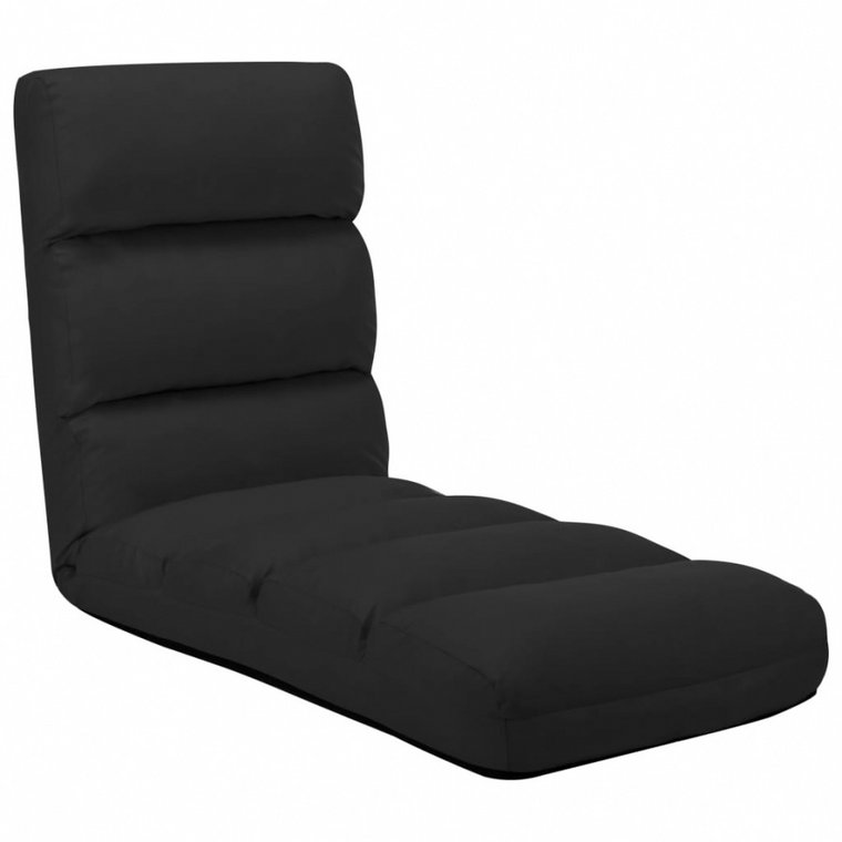 Składane krzesło podłogowe, czarne, sztuczna skóra kod: V-325245