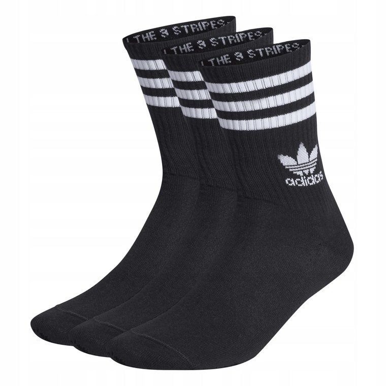 Skarpetki wysokie adidas Crew Socks Originals 3 pary paski czarne 43-45