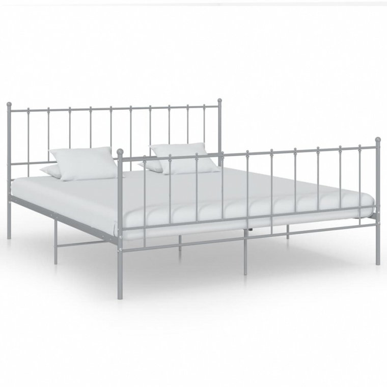 Rama łóżka, szara, metalowa, 140 x 200 cm kod: V-324957