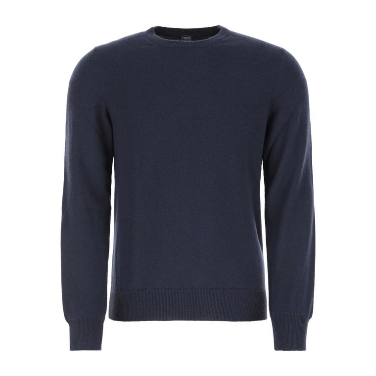 Niebieski sweter z kaszmiru Fedeli