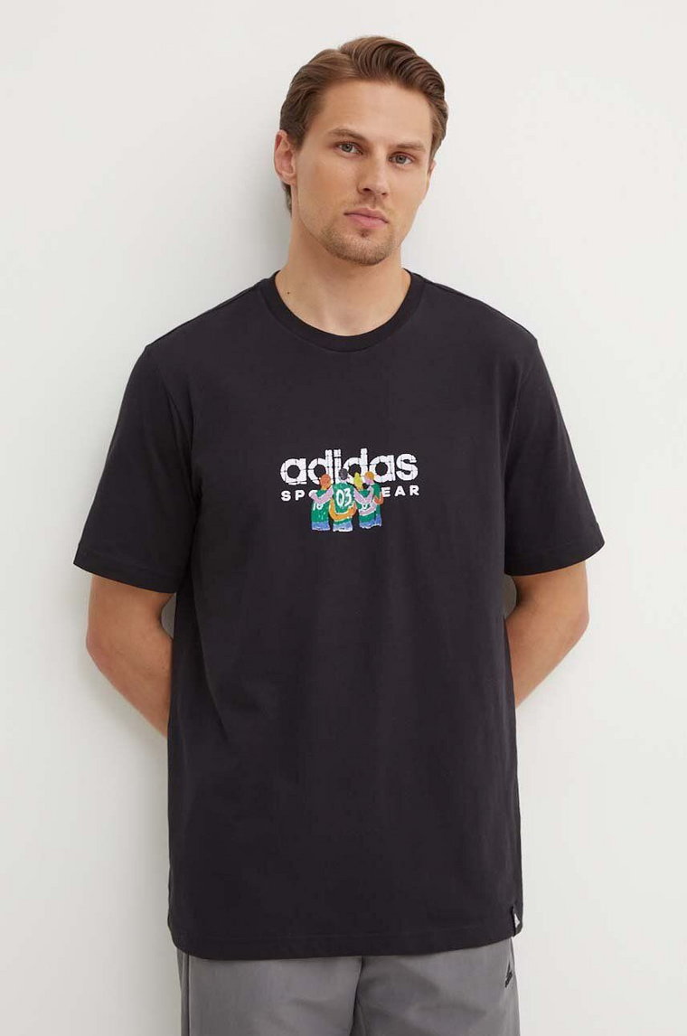 adidas t-shirt bawełniany męski kolor czarny z nadrukiem IY0729