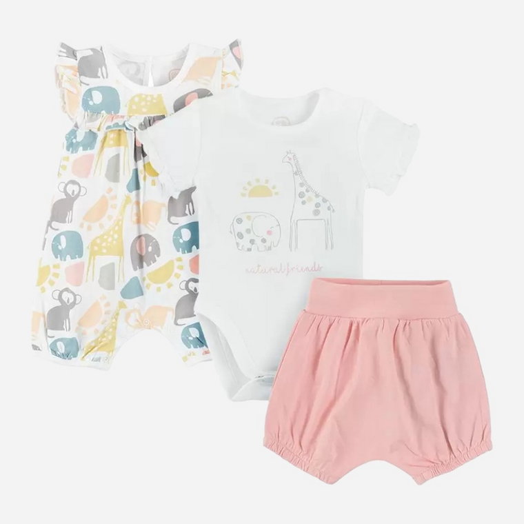 Letni komplet niemowlęcy (body + spodenki + sandałki) dla noworodków Cool Club CNG2402639-00 74 cm Wielokolorowy (5903977285720). Komplety niemowlęce
