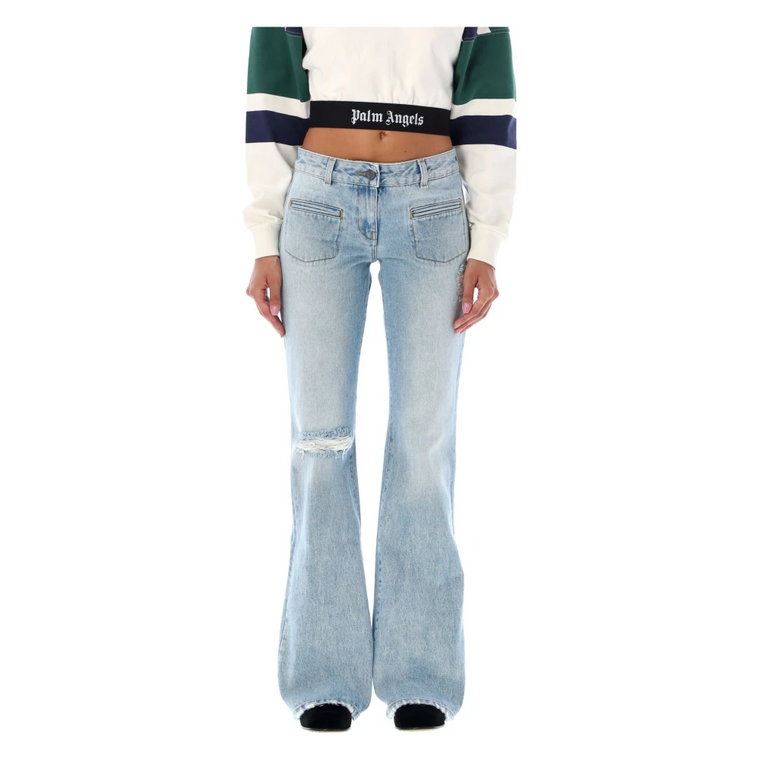 Niebiesko-brązowe spodnie Bootcut Aw23 Palm Angels