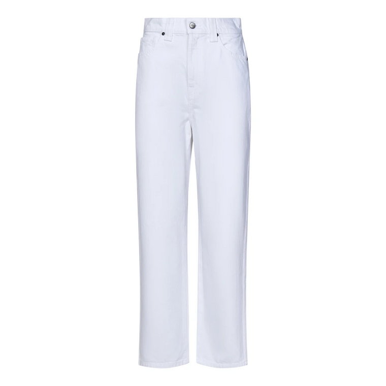 Białe wąskie jeansy do kostek Khaite