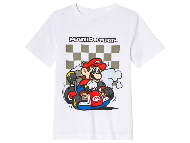 Super Mario Brothers T-shirt dziecięcy (134-140, Biały)