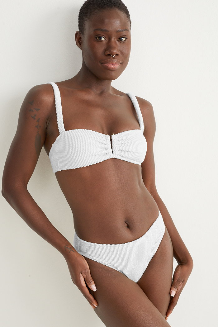 C&A Dół od bikini-średni stan-LYCRA XTRA LIFE, Biały, Rozmiar: 40