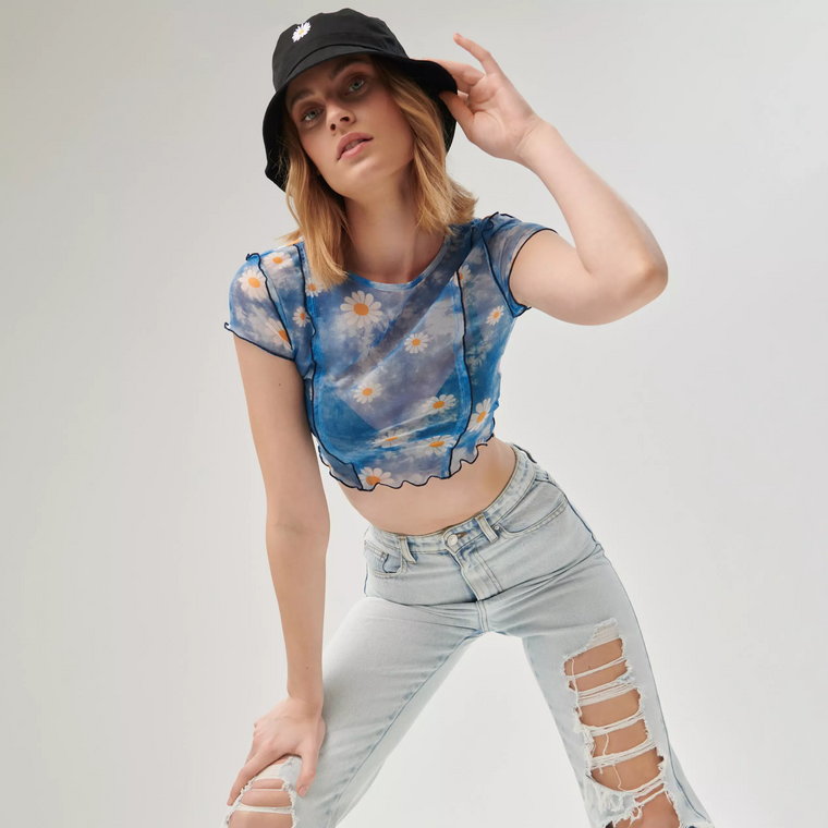 Sinsay - Crop top tie dye - Wielobarwny