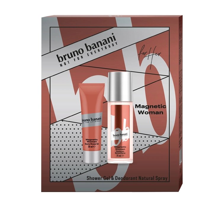 BRUNO BANANI MAGNETIC WOMAN DEZODORANT ZAPACHOWY SPRAY 75ML + ŻEL POD PRYSZNIC 50ML