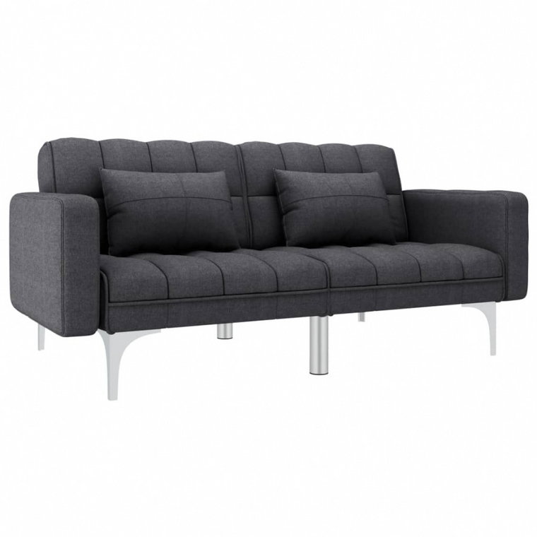 Sofa rozkładana, ciemnoszara, tapicerowana tkaniną kod: V-247214