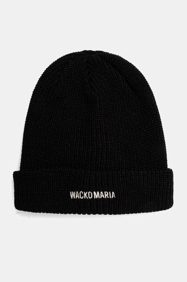 WACKO MARIA/COTTON KNIT WATCH CAP（Black） Wacko Maria czapka Knit Watch Cap kolor czarny 24FW-WMA-CP05