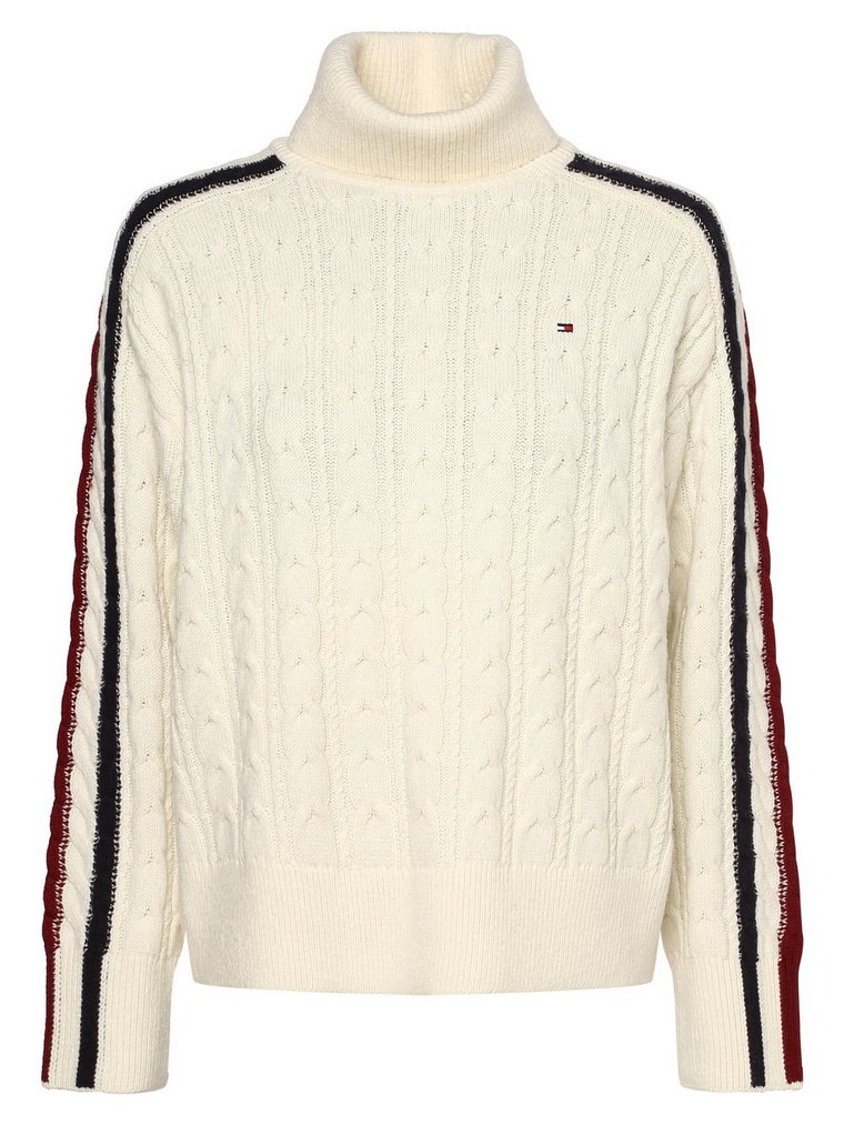 Tommy Hilfiger - Sweter damski, beżowy|niebieski|czerwony