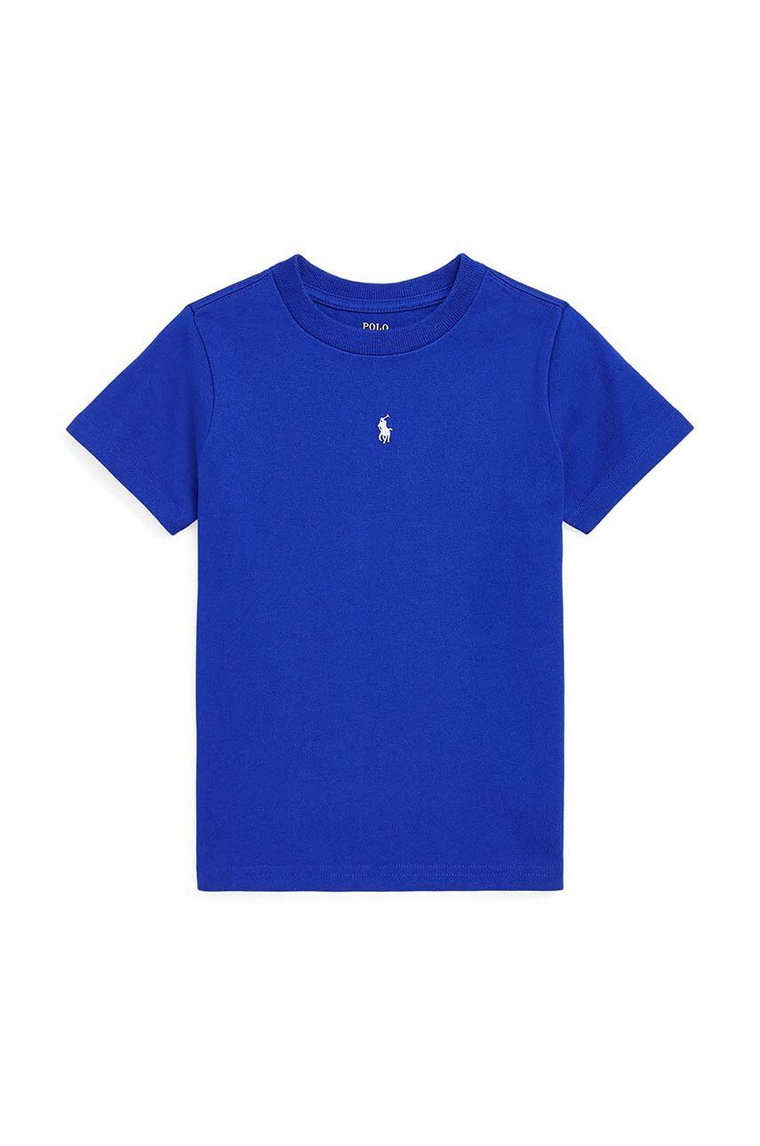 Polo Ralph Lauren t-shirt bawełniany dziecięcy kolor niebieski gładki