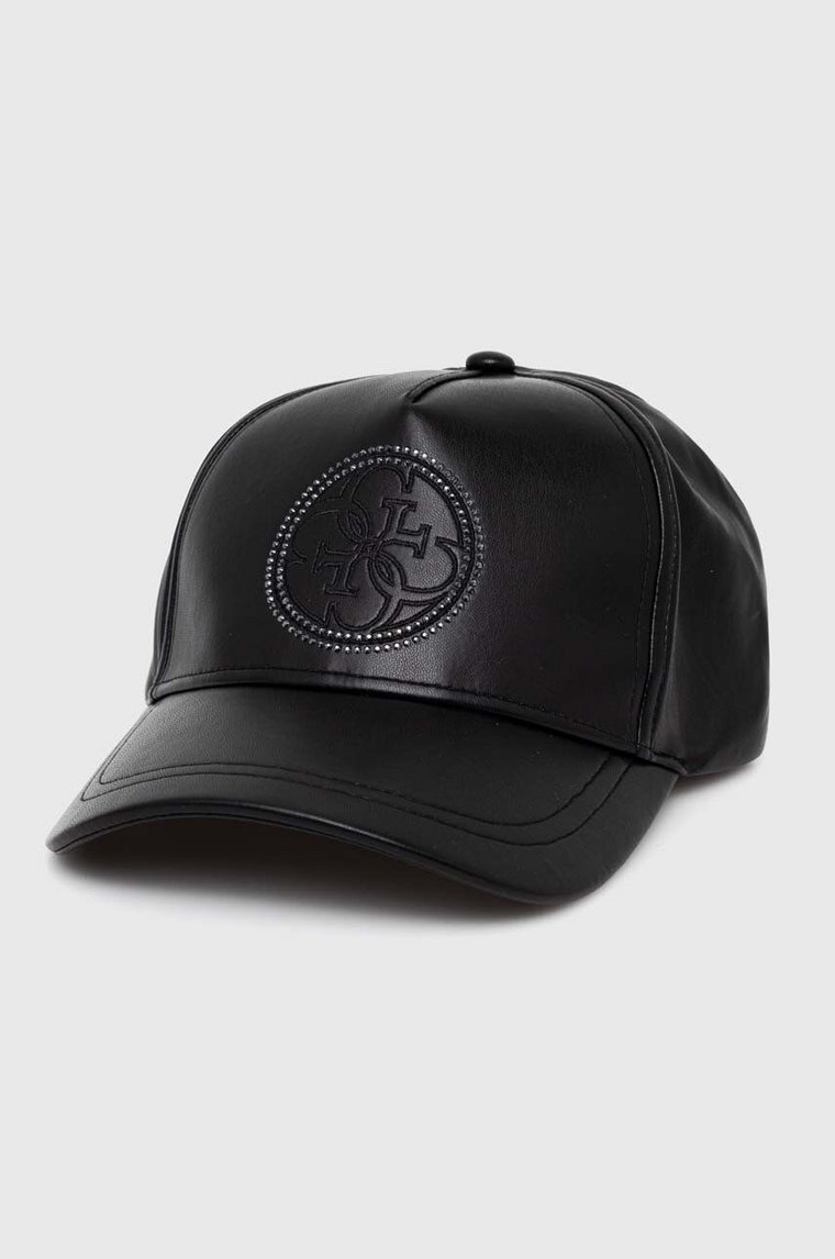 Guess czapka z daszkiem EDITH kolor czarny z aplikacją W4YZ01 WF8Q0