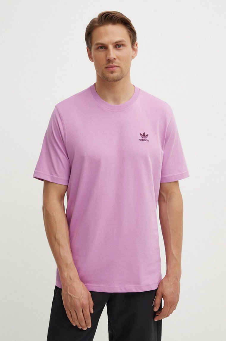 adidas Originals t-shirt bawełniany męski kolor fioletowy z aplikacją IY5477