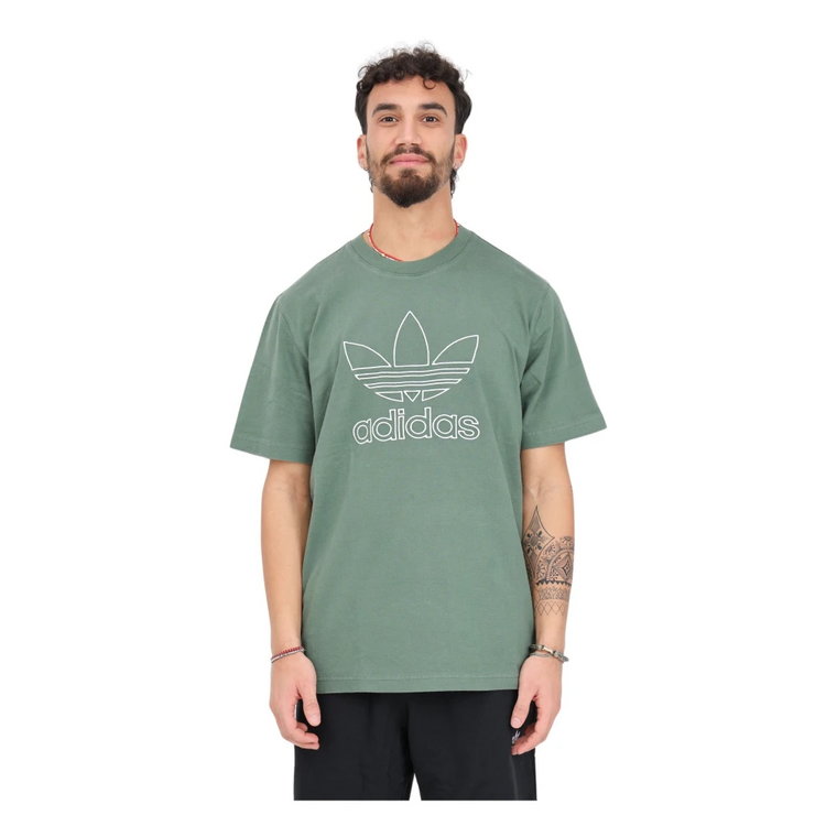 Vintage Zielona Koszulka Trefoil Adidas Originals