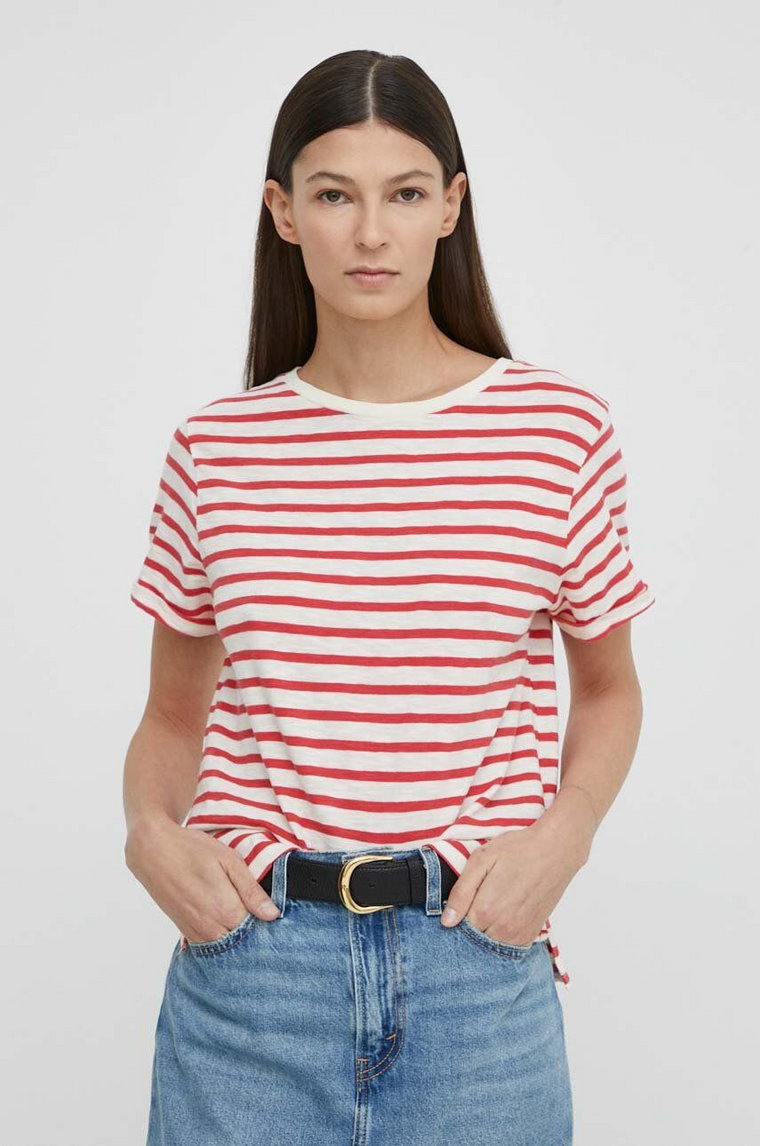 Levi's t-shirt bawełniany damski kolor czerwony