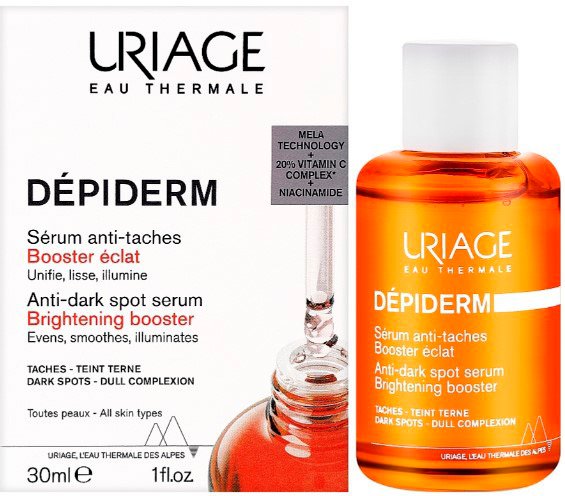 Serum do twarzy Uriage Depiderm Brightening Booster Anti-Dark Spot Serum rozswietlające 30 ml (3661434009754). Serum do twarzy