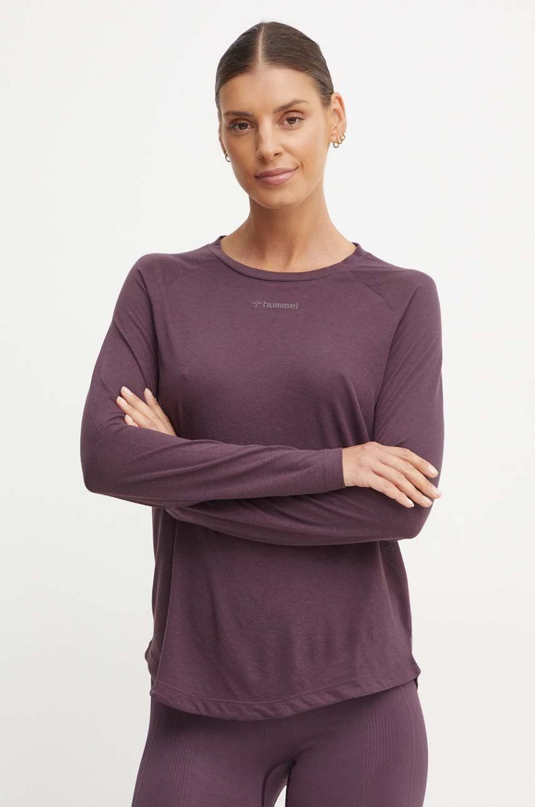 Hummel longsleeve treningowy Vanja kolor fioletowy 214244