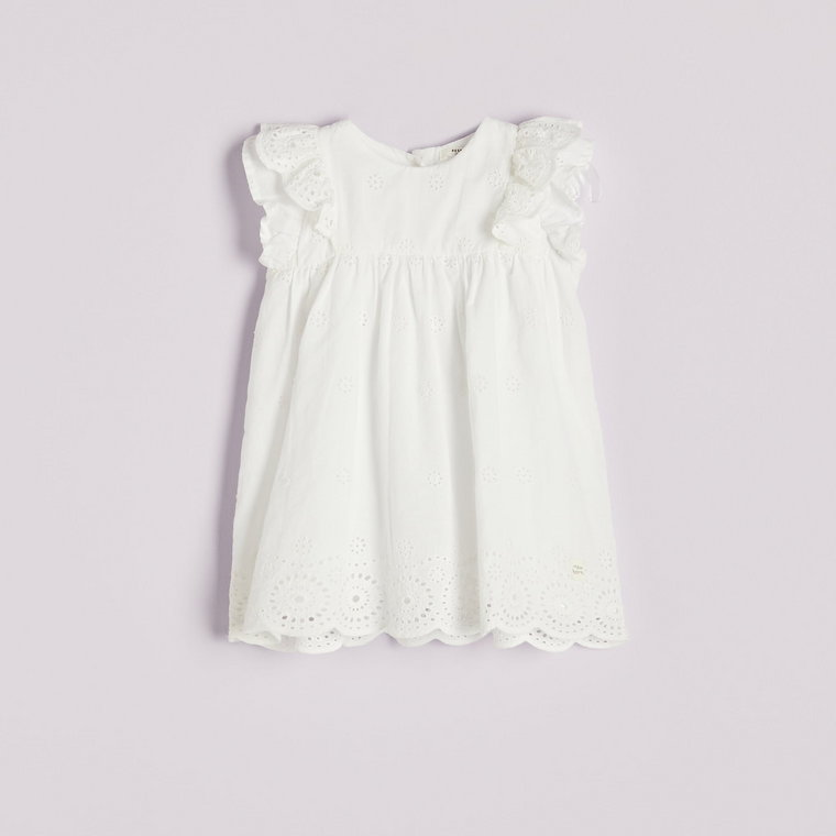 Reserved - Biała sukienka we wzór - biały