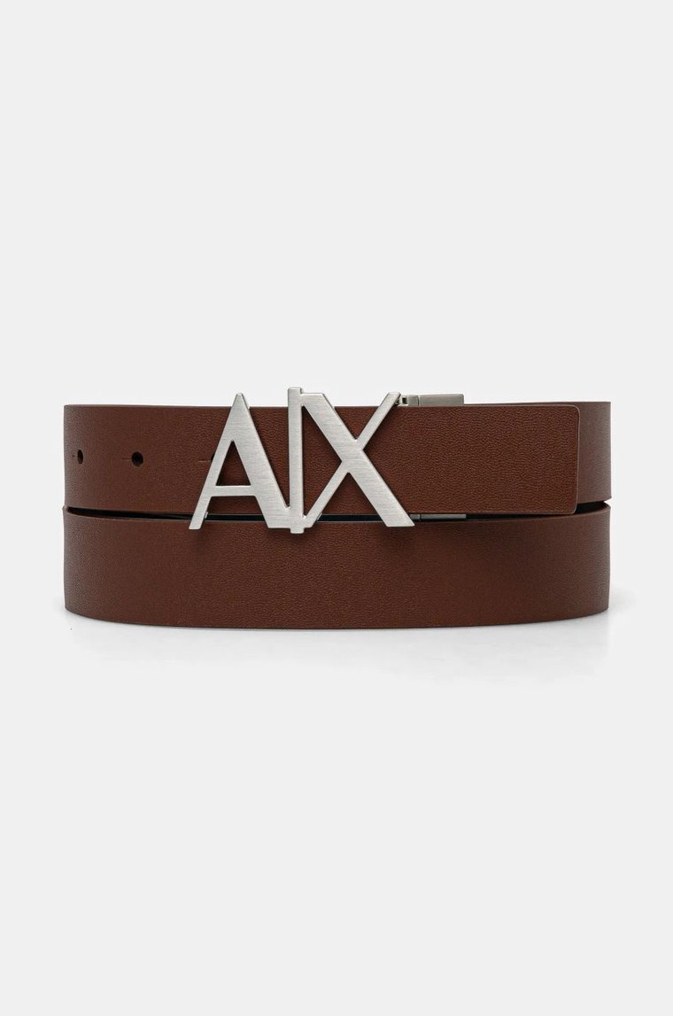 Armani Exchange pasek skórzany dwustronny kolor czarny 951017 CC505