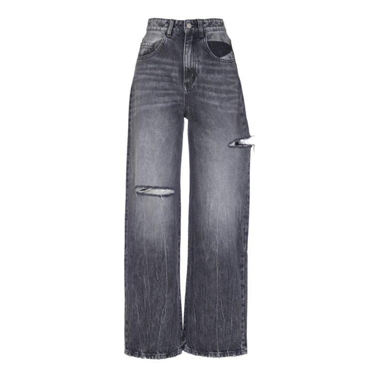 Szare Jeansy Wide Leg Icon Denim