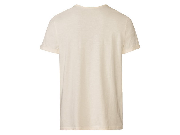 LIVERGY T-shirt męski bawełniany z nadrukiem (S (44/46), Biały)