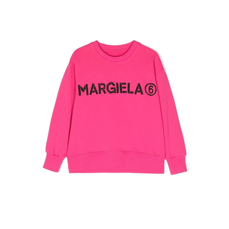 Fioletowy Bawełniany Sweter Dla Dziewczynek MM6 Maison Margiela