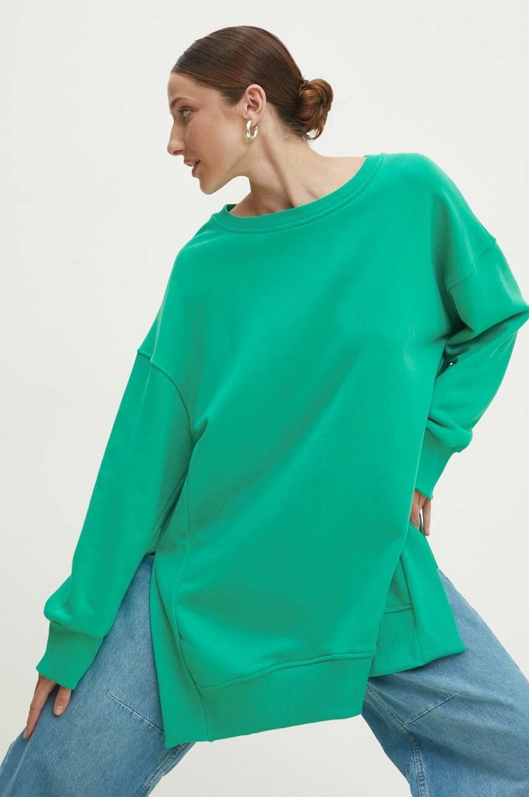 Answear Lab bluza damska kolor zielony gładka