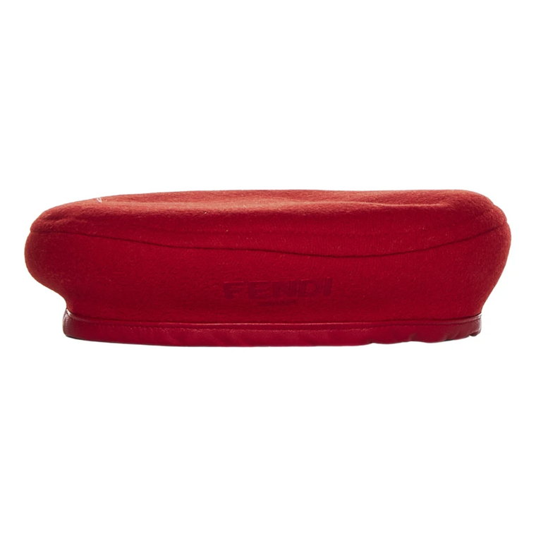 Czerwony wełniany beret dla dziewcząt Fendi