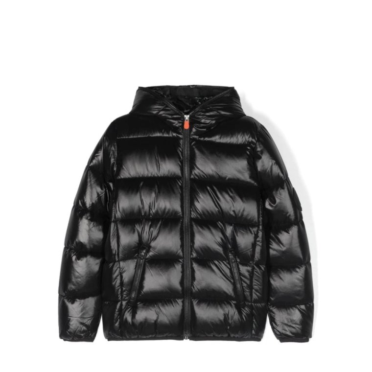 Czarna Parka dla Dziewczynek Aw24 Save The Duck