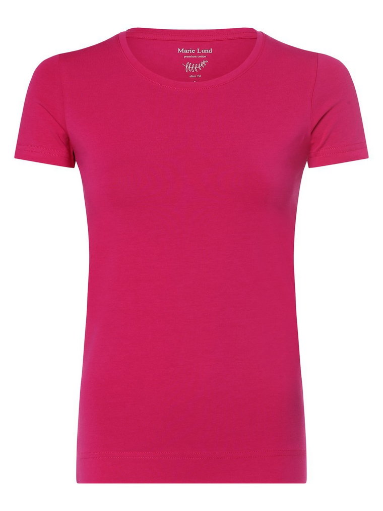 Marie Lund - T-shirt damski, wyrazisty róż