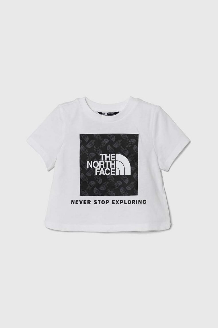 The North Face t-shirt bawełniany dziecięcy LIFESTYLE GRAPHIC TEE kolor biały z nadrukiem