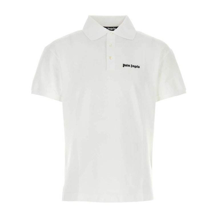 Biała koszulka polo z pikietą - Klasyczny styl Palm Angels