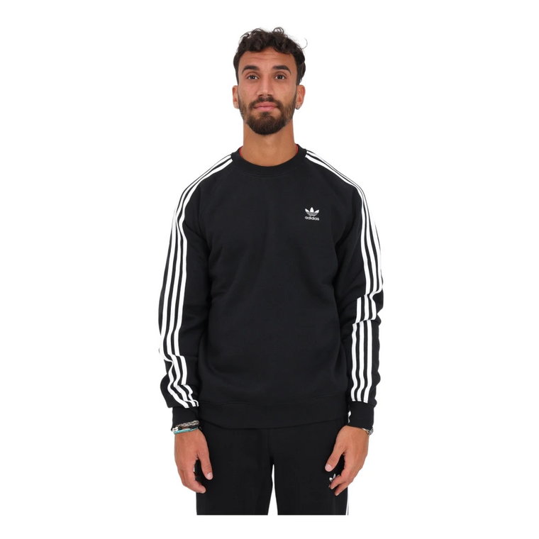 Czarne Swetry z 3 Paskami Adidas Originals