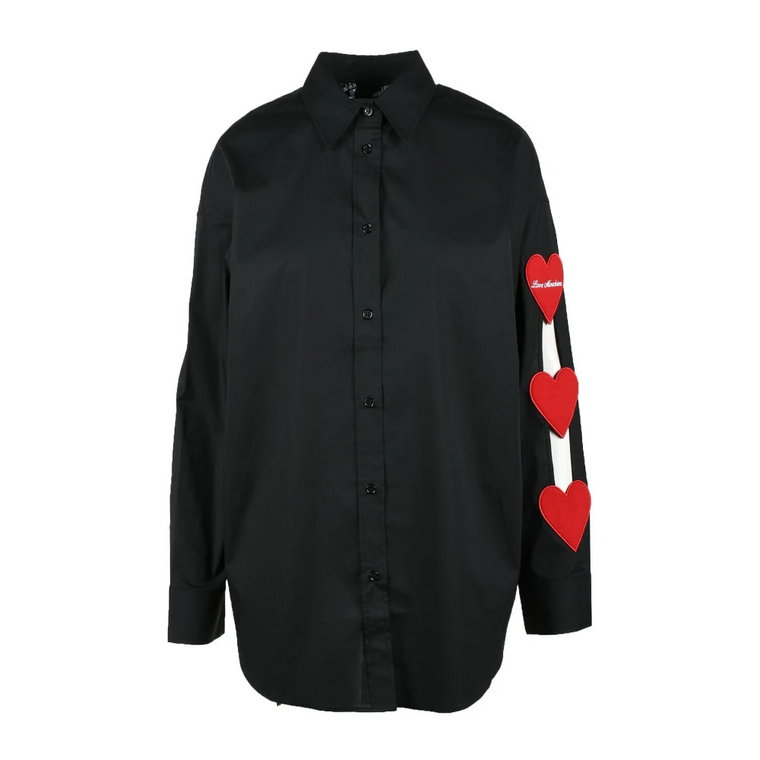 Stylowa czarna koszula z bawełny Love Moschino