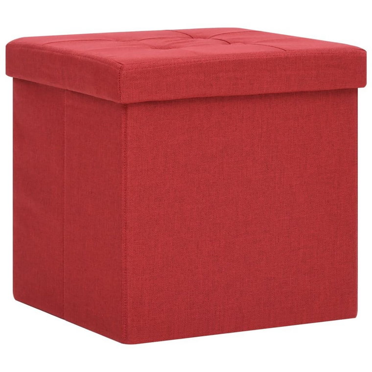 Miękki składany stołek 38x38x38 cm, winna czerwień