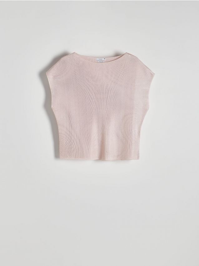 Reserved - Dzianinowa bluzka - pastelowy róż