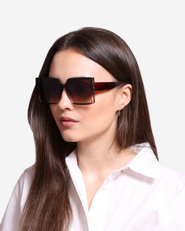 Brązowe okulary przeciwsłoneczne damskie Shelovet