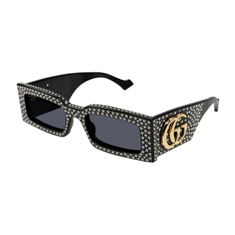 Prostokątne Okulary Przeciwsłoneczne z Odważnymi Ramionami Gucci