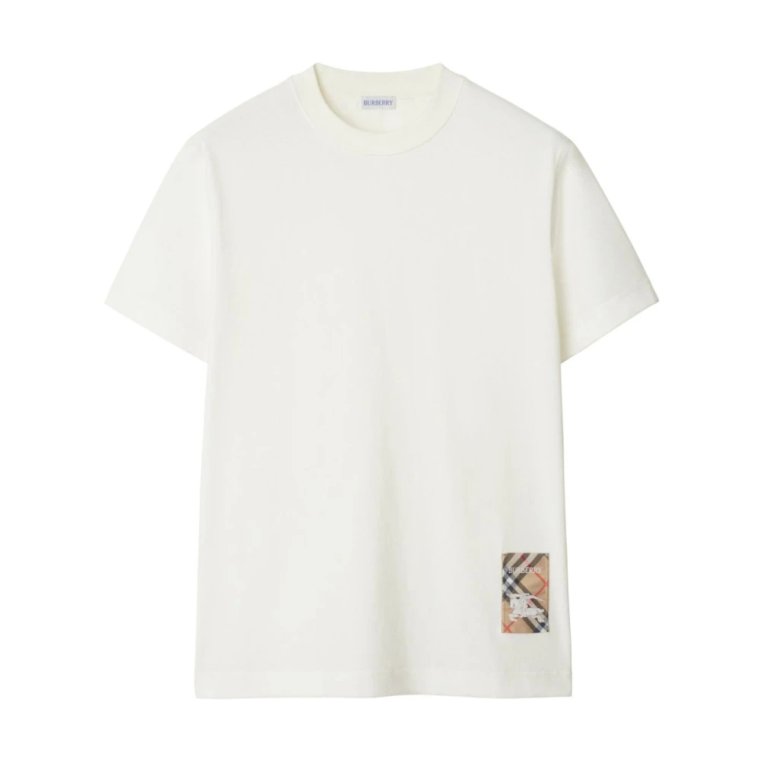 Koszulki z Kratką Jersey Crew Neck Burberry